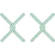 Krumble Opvouwbare siliconen pannenonderzetter - Groen - Set van 2