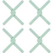 Krumble Opvouwbare siliconen pannenonderzetter - Groen - Set van 4