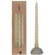 Twisted candles set 3 st, creme