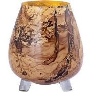 PTMD Windlicht Jamillia - 17x17x19 cm - Glas - Bruin