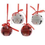 Klok ijzer d6h6 cm rood a4 kerst