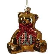 Beer glas l10b6.5h10.8 cm goud kerst