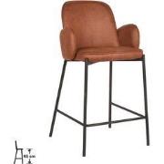 D-MAXX Barkruk Jari - Cognac - Microfiber - Zithoogte 65
