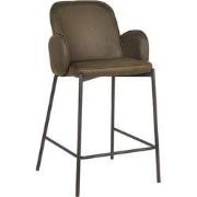 D-MAXX Barkruk Jari - Army green - Microfiber - Zithoogte 65