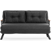 Slaapbank voor 2 personen in stof met metalen poten L133 cm  SANDO