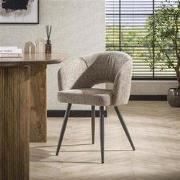 Hoyz Collection - Armstoel Boucle Salon - Tissee Cargo Zandkleur - Set...