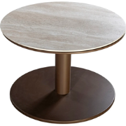 Millor side table dia. 60x45 cm aluminium bronze/travertin