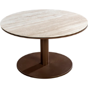 Millor side table dia. 80x40 cm aluminium bronze/travertin