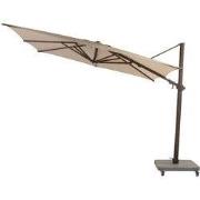 Siesta premium parasol beach met wenge houtlook frame 300 x 300 cm