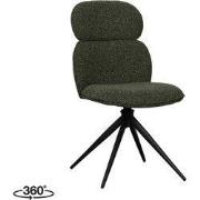 LABEL51 Eetkamerstoel Finn - Forest - Royal Boucle - Zwart Metalen Fra...