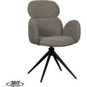 LABEL51 Eetkamerstoel Vidar - Mushroom - Royal Boucle - Zwart Metalen ...