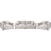 LUVOS - Banken set - Taupe - Fluweel