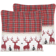 ROBBIE  - Sierkussen set van 2 - Rood - 45 x 45 cm - Polyester