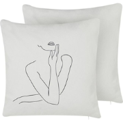 MEADOWFOAM  - Sierkussen set van 2 - Wit - 45 x 45 cm - Katoen