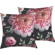 HEDERA  - Sierkussen set van 2 - Zwart - 45 x 45 cm - Polyester