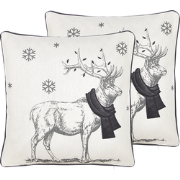 SVEN  - Sierkussen set van 2 - Zwart - 45 x 45 cm - Polyester