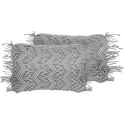 KIRIKKALE - Sierkussen set van 2 - Lichtgrijs - 30 x 45 cm - Katoen