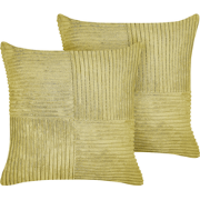 MILLET - Sierkussen set van 2 - Olijfgroen - 43 x 43 cm - Corduroy