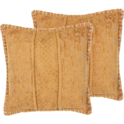 KAVALAM  - Sierkussen set van 2 - Mosterdgeel - 45 x 45 cm - Katoen