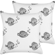 TWEEDIA - Sierkussen set van 2 - Wit - Katoen