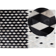 MALDAN - Patchwork vloerkleed - Wit/Zwart - 160 x 230 cm - Koeienhuid