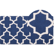 SILVAN - Laagpolig vloerkleed - Marineblauw - 80 x 150 cm - Wol