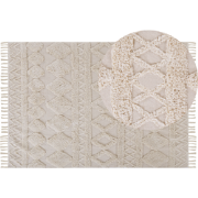 DIDIM - Laagpolig vloerkleed - Beige - 160 x 230 cm - Katoen