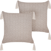 HAKONE - Set van 2 kussens - Taupe - 42 x 42 cm - Polyester