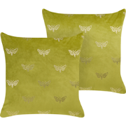 YUZURI - Sierkussen set van 2 - Lichtgroen - 45 x 45 cm - Fluweel