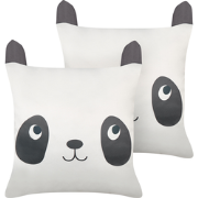PANDAPAW - Sierkussen set van 2 - Zwart/Wit - 45 x 45 cm - Katoen