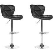 VALETTA - Barkruk verstelbaar - Zwart - Kunstleer