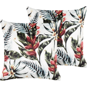 EDELWEISS  - Sierkussen set van 2 - Lichtrood - 45 x 45 cm - Fluweel