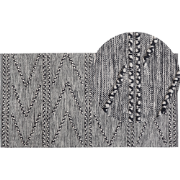 TERMAL - Laagpolig vloerkleed - Zwart - 80 x 150 cm - Katoen