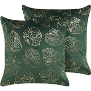 DELICIOSA - Sierkussen set van 2 - Donkergroen - 45 x 45 cm - Fluweel