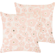 TRITELEIA - Sierkussen set van 2 - Roze - 45 x 45 cm - Fluweel