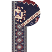 KANGAL - Loper tapijt - Donkerblauw - 60 x 200 cm - Polyester