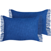 MABA - Sierkussen set van 2 - Marineblauw - 35 x 50 cm - Katoen