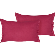 SASSAFRAS - Set van 2 kussens - Bordeaux - 30 x 45 cm - Linnen
