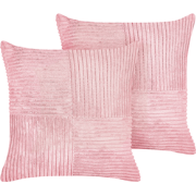 MILLET - Sierkussen set van 2 - Roze - 43 x 43 cm - Corduroy