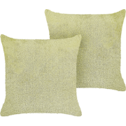 PILEA  - Sierkussen set van 2 - Lichtgroen - 45 x 45 cm - Polyester