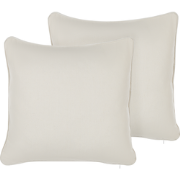 HELIOTROPE  - Sierkussen set van 2 - Wit - 45 x 45 cm - Polyester