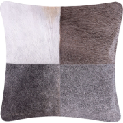 NELLAD - Sierkussen - Lichtgrijs - 45 x 45 cm - Leer