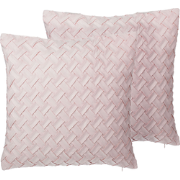 TITHONIA  - Sierkussen set van 3 - Pastelroze - 45 x 45 cm - Polyester