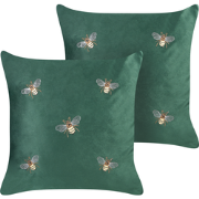 TALINUM - Sierkussen set van 2 - Smaragdgroen - 45 x 45 cm - Polyester