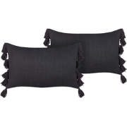 LYTHRUM  - Sierkussen set van 2 - Donkergrijs - 45 x 45 cm - Katoen