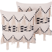 THONDI  - Sierkussen set van 2 - Lichtbeige - 45 x 45 cm - Katoen
