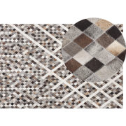 AKDERE - Patchwork kleed - Grijs/Bruin - 140 x 200 cm - Koeienhuid