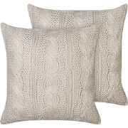 CONSTYLIS - Sierkussen set van 2 - Taupe - 45 x 45 cm - Katoen