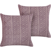SILYBUM  - Sierkussen set van 2 - Roze - 45 x 45 cm - Fluweel