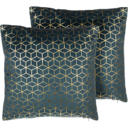 CELOSIA  - Sierkussen set van 2 - Donkerblauw - 45 x 45 cm - Fluweel